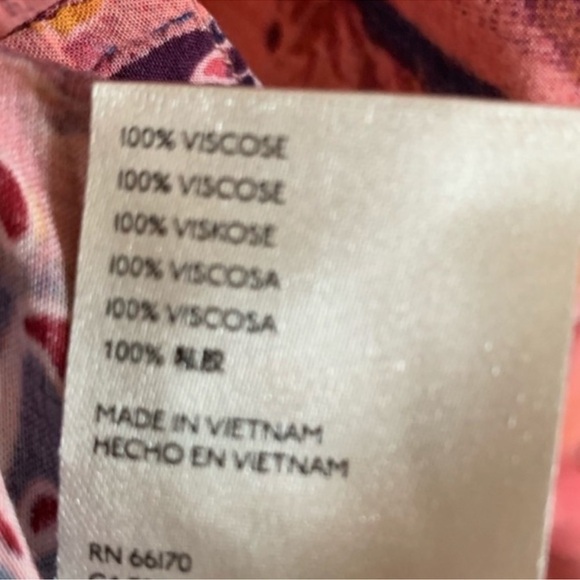 Free People Coral Combo Share Good Vibes Print Women's Shirt - Picture 7 of 7